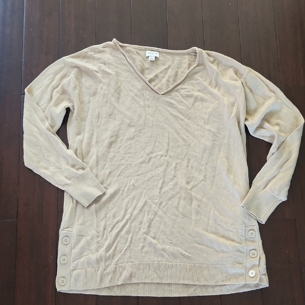 J.Crew V Neck Cream Sweater